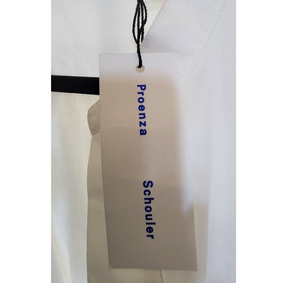 Proenza Schouler Cotton Pleated Sleeveless Dress, White, Womens Size Large - Picture 10 of 10